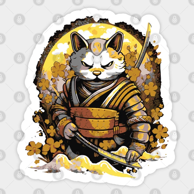 Cat Samurai Sticker by tatadonets